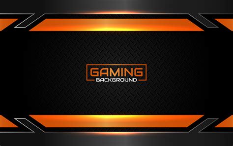 Abstract Futuristic Black And Orange Gaming Background With Modern