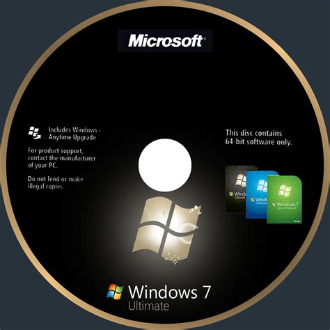 Windows 7 Ultimate Pc Software Cd Cover Dvd Cover Front Cover