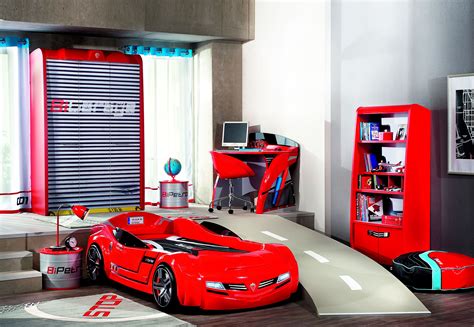 Little car lovers will race off to dreamland at 100 smiles per hour in this race car bed by step2. Cool Bedroom Ideas For Kids With Cars Model Racing Car Bed ...