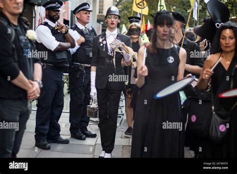 London Uk September 18 2019 Street Action Fashion Funeral Protest Against The Fashion