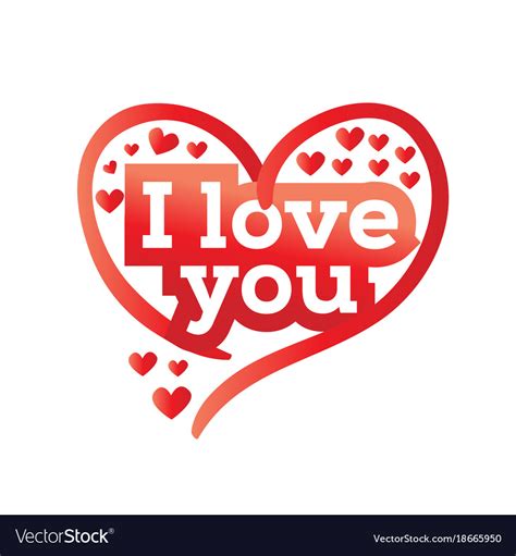 I Love You With Hearts Royalty Free Vector Image
