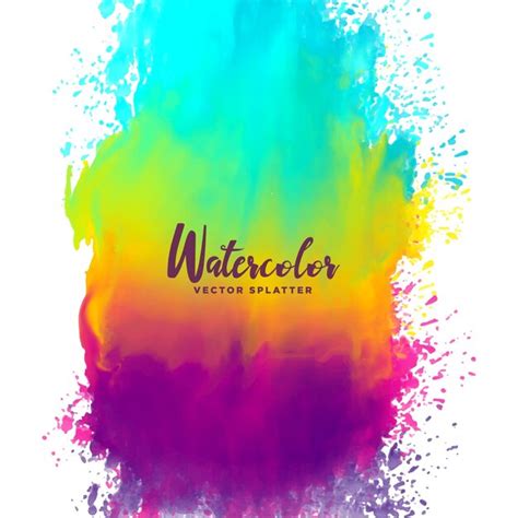Premium Vector Rainbow Color Watercolor Splash Stain Background