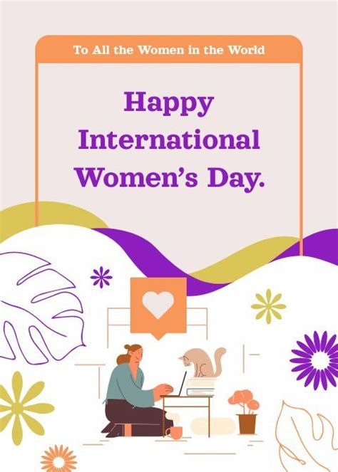 Happy Womens Day Greeting Card Piktochart