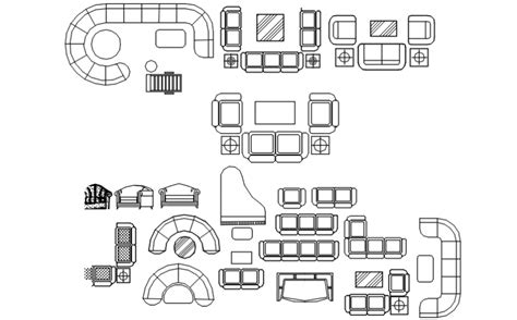 Plan And Elevation Of Sofa Block In Auto Cad File Cadbull