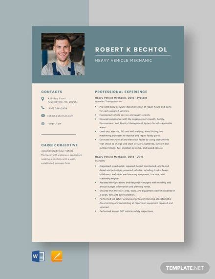 You will have to customise this example if you are going to use for your job applications. FREE Mechanic Resume Template - Word (DOC) | PSD ...