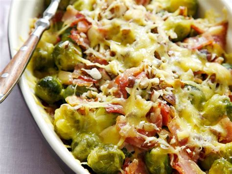 Ovenschotel met spruitjes en spekjes Recept
