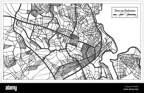 dar es salaam tanzania city map in retro style outline map vector illustration stock vector