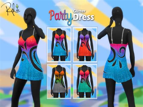 F Party Glitter Dress By Robertaplobo At Tsr Sims 4 Updates