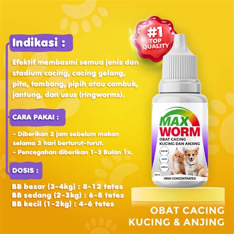 Jual MEN SALE Obat Cacing Kucing Anjing MAX WORM Catyzole DROP 30ml Obat Anti Cacing Kucing Cat