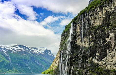 Nature Seven Sisters Waterfall Norway Hd Wallpaper