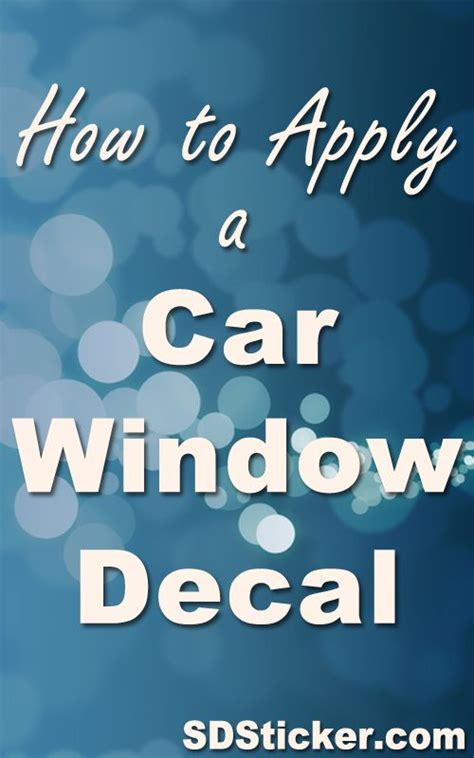 These how to tips will help ensure that you get a professional looking application without air bubbles. How to Apply a Car Window Decal | Decal Application ...
