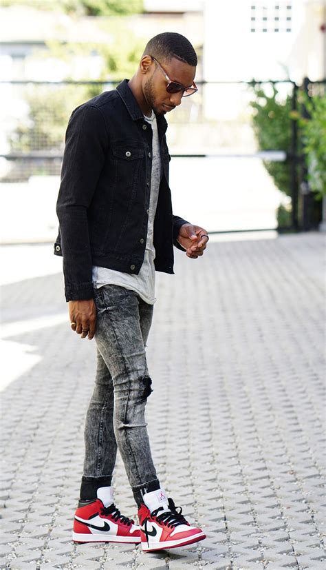 кроссовки Streetwear Men Outfits Sneakers Street Style Jordan 1