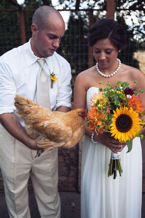 Backyard Wedding Chickens And Sunflowers Farm Wedding Backyard