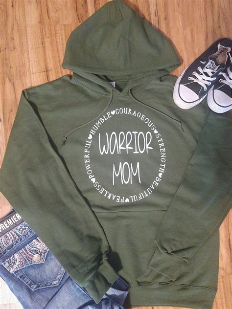 Warrior Mom Hooded Sweatshirt Mom Life T For Mom T For Her