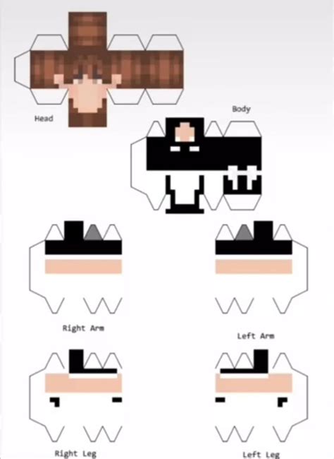 Minecraft Papercraft Blank Skin Template