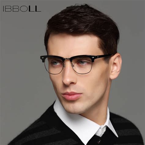Ibboll Men Vintage Optical Glasses Frame Transparent Round Eyeglasses