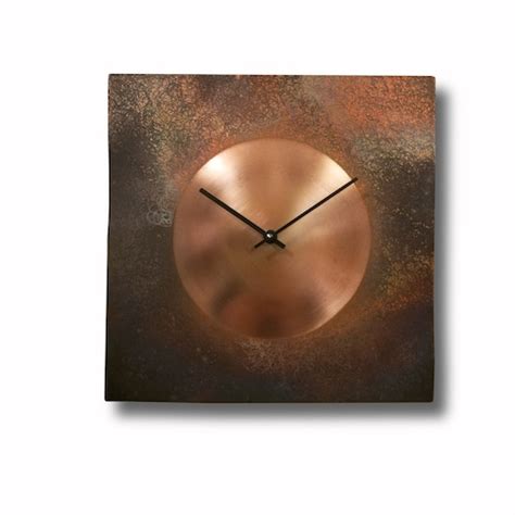 Turquoise Copper Clock Wall Clock Home Decor Original Etsy