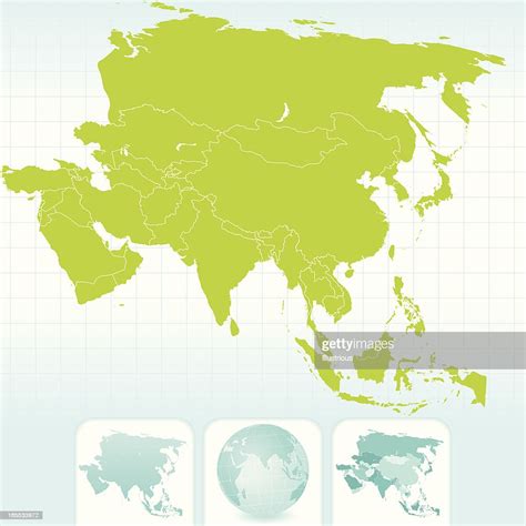 Asia Continent Map And Globe Set High Res Vector Graphic Getty Images