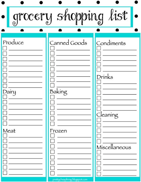 Editable Grocery List Printable Shopping List Template Customized Images And Photos Finder