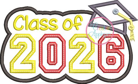Class Of 2026 Appliqué 10 Sizes Products Swak Embroidery
