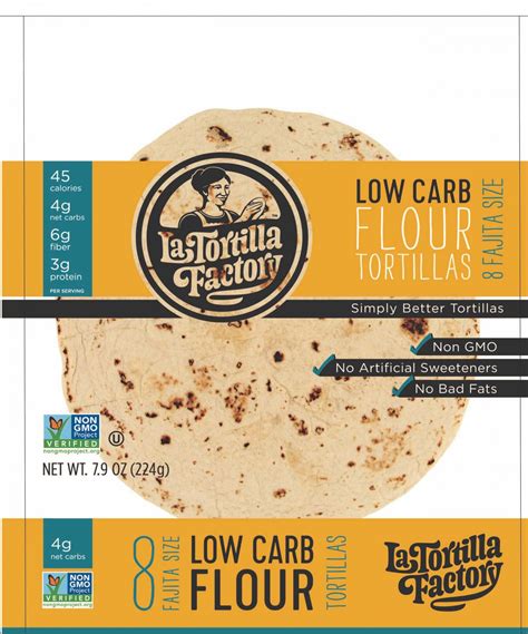 Low Carb Tortillas Flour Fajita Size • La Tortilla Factory