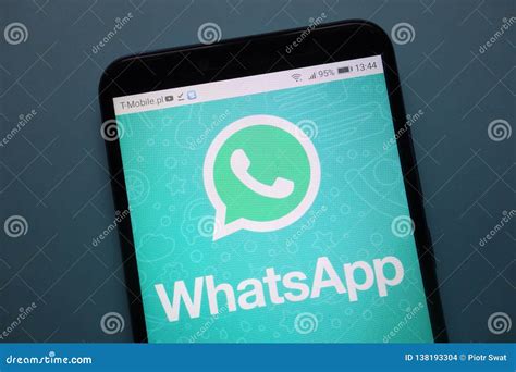 Whatsapp Messenger Logo Displayed On Smartphone Editorial Stock Image