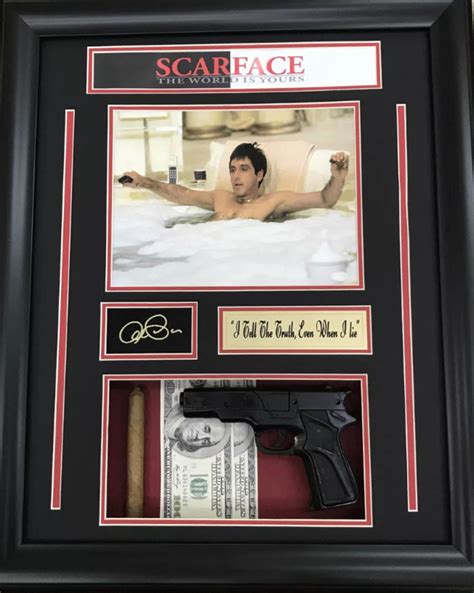 Framed Scarface Shadowbox W Replica Gun Who Do I Trust Me Etsy
