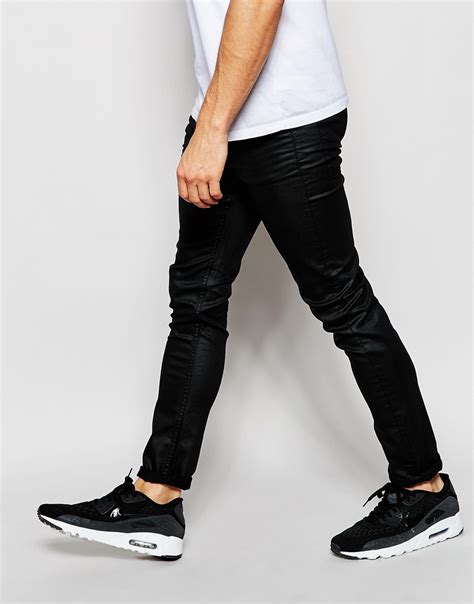 Lyst Cheap Monday Jeans Tight Skinny Fit Superstretch Coated Black In