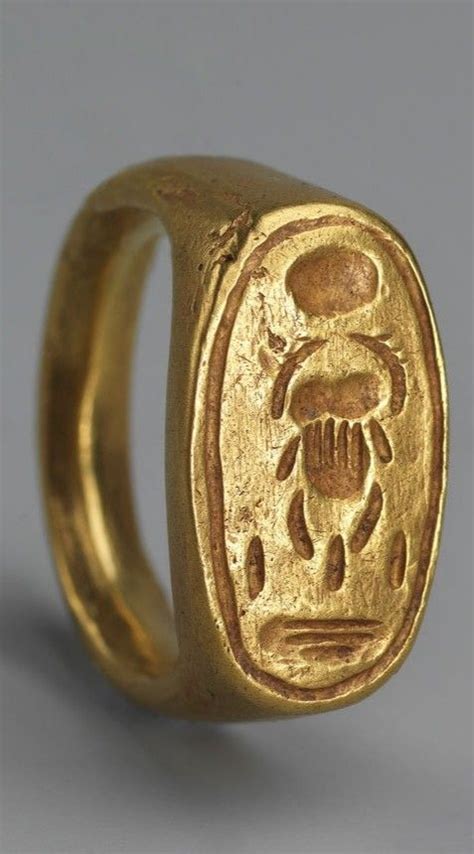 Gold Ring With Tutankhamuns Prenomen The Ring Was Found In An