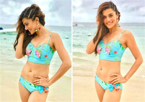 Most Sexy Bikini Photos Of Tapsee Pannu Hot Navel Deep Cleavage Images
