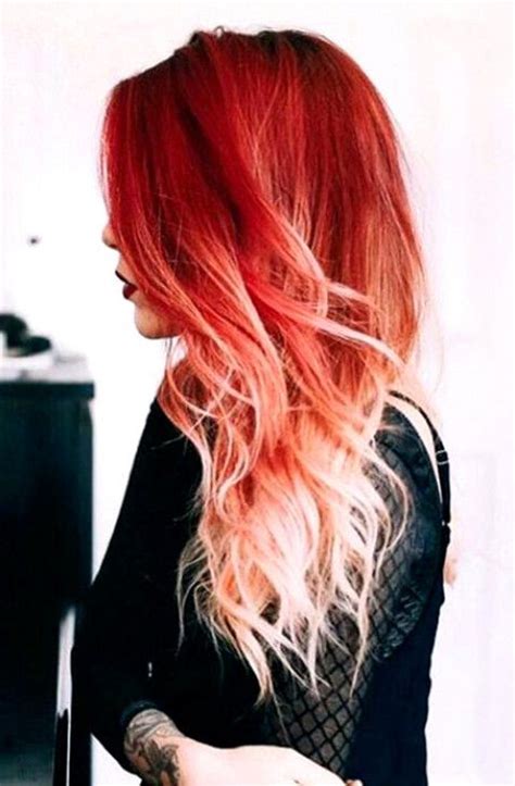 15 Gorgeous Red Ombre Hair Ideas For Fiery Ladies Ombre Hair Blonde Red Ombre Hair Hair Styles