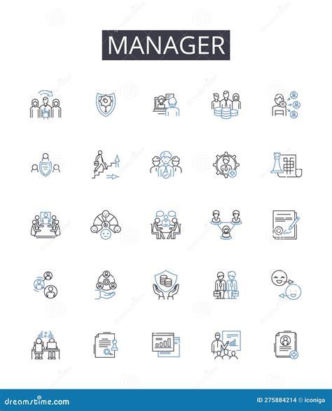 Manager Line Icons Collection Supervisor Director Head