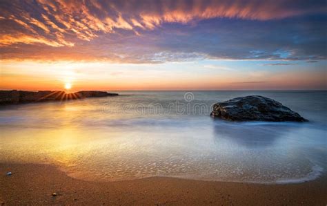 Early Morning Sunrise Over Sea Stock Photo Image Of Natural Malaga