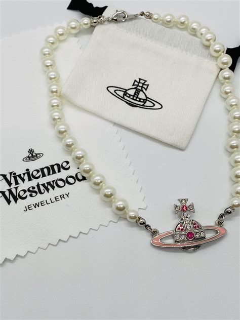 Vivienne Westwood Pearl Pink Silver Orb Choker Necklace Etsy
