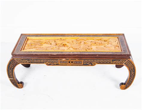 The most common chinese carved table material is metal. Chinese Carved Opium Table/Coffee Table c.1920 | #117012