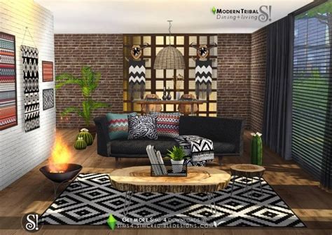 Modern Tribal Dining At Simcredible Designs 4 Sims 4 Updates