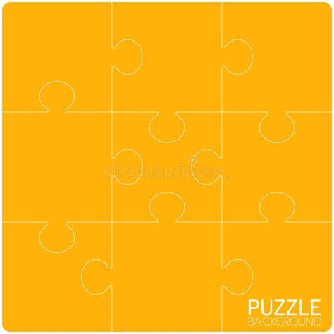 Pieces Puzzle Yellow Background Banner Blank Stock Vector