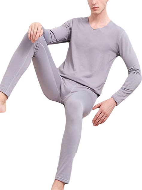 Kleidung Accessoires Men S Warm Thermal Long Johns Fleece Top Bottom