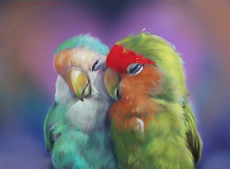 Love Bird Ps By Nosoart On Deviantart Digital Painting Hand Art Drawing