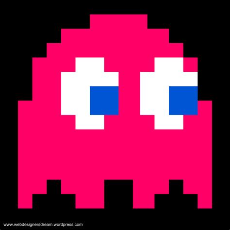 Pacman Ghost Colour Jeux Pixel Art Tableau