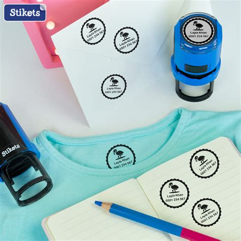 Personalised round name stamp for clothes and belongings - Stikets