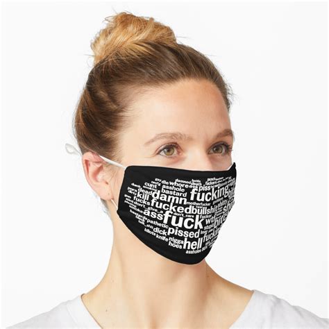 Foul Mouth Word Cloud Mask For Sale By Slinky Reebs Redbubble