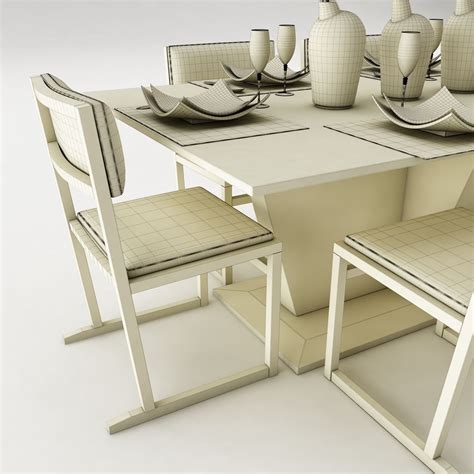 Dining Table Set 20 3d Model Max Obj 3ds Fbx Mtl