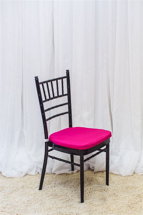 Shop for wood, resin, and metal styles in many colors. Black Chiavari chair (Pink Cushion)