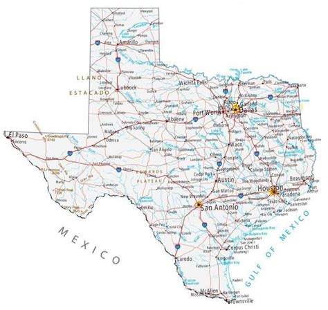 Map Of Texas Cities And Roads Gis Geography