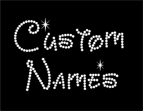 Disney Font Rhinestone Custom Names Custom Words Rhinestone Etsy