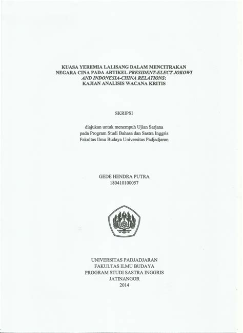 Judul Skripsi Linguistik Bahasa Inggris - Dunia Sosial