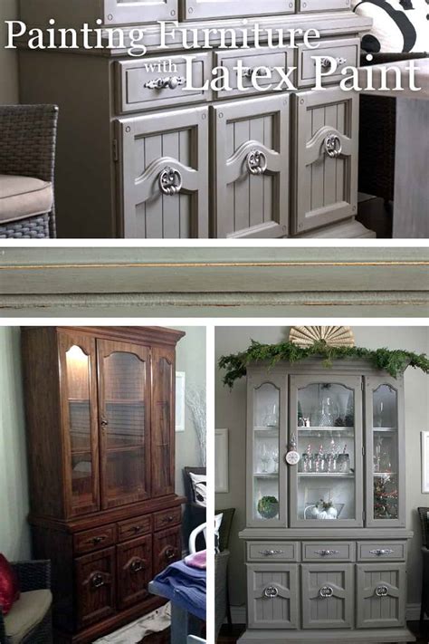 See full list on paintedfurnitureideas.com Painting Furniture With Latex Paint | Grey Tweed Hutch