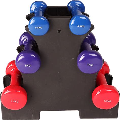 6 Piece Dumbbell Weights Exercise Fitness Gym Set With Rack Ebay