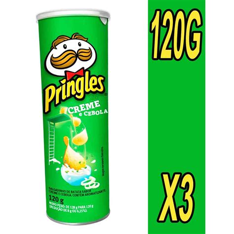 Batata Pringles Creme E Cebola 120g Salgadinho Pringles Kit C3